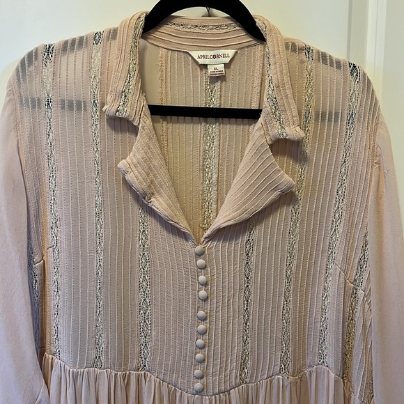 April Cornell Vintage Apricot Long Sleeve Dress - Picture 2 of 13